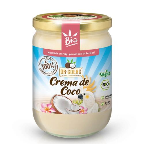 organic spread cream with melt-in-the-mouth recipe of organic coconut and  the sustainable sweetness of natural organic rice syrup, literally on the  tongue.